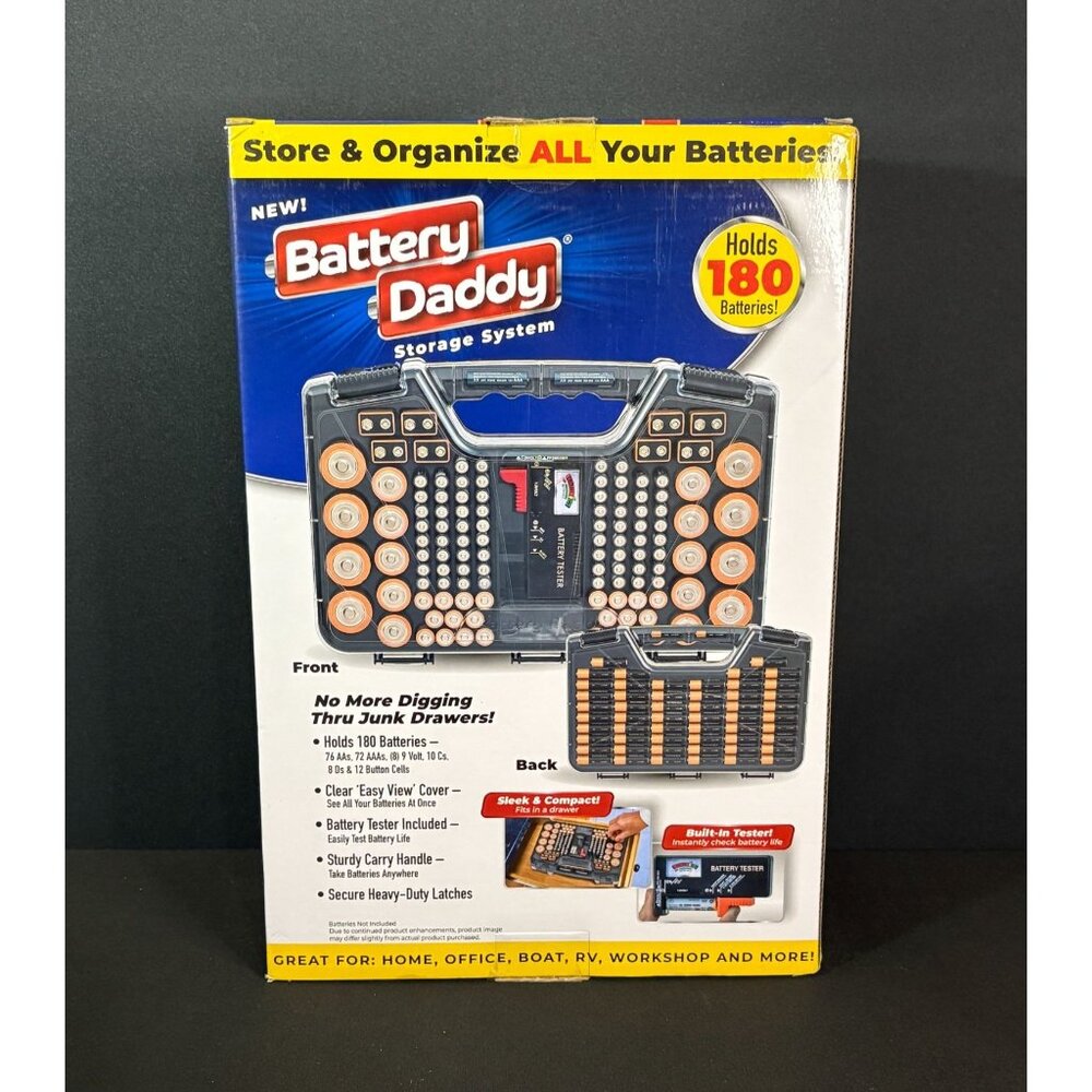 Battery Daddy Storage System Organizer Batteries Tester Carry Case Gray - Picture 2 of 3